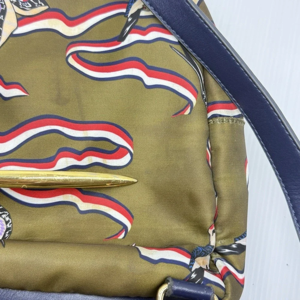 Tommy Hilfiger Julia Small Dome Backpack Olive Green TH Bird Print Preppy 2017